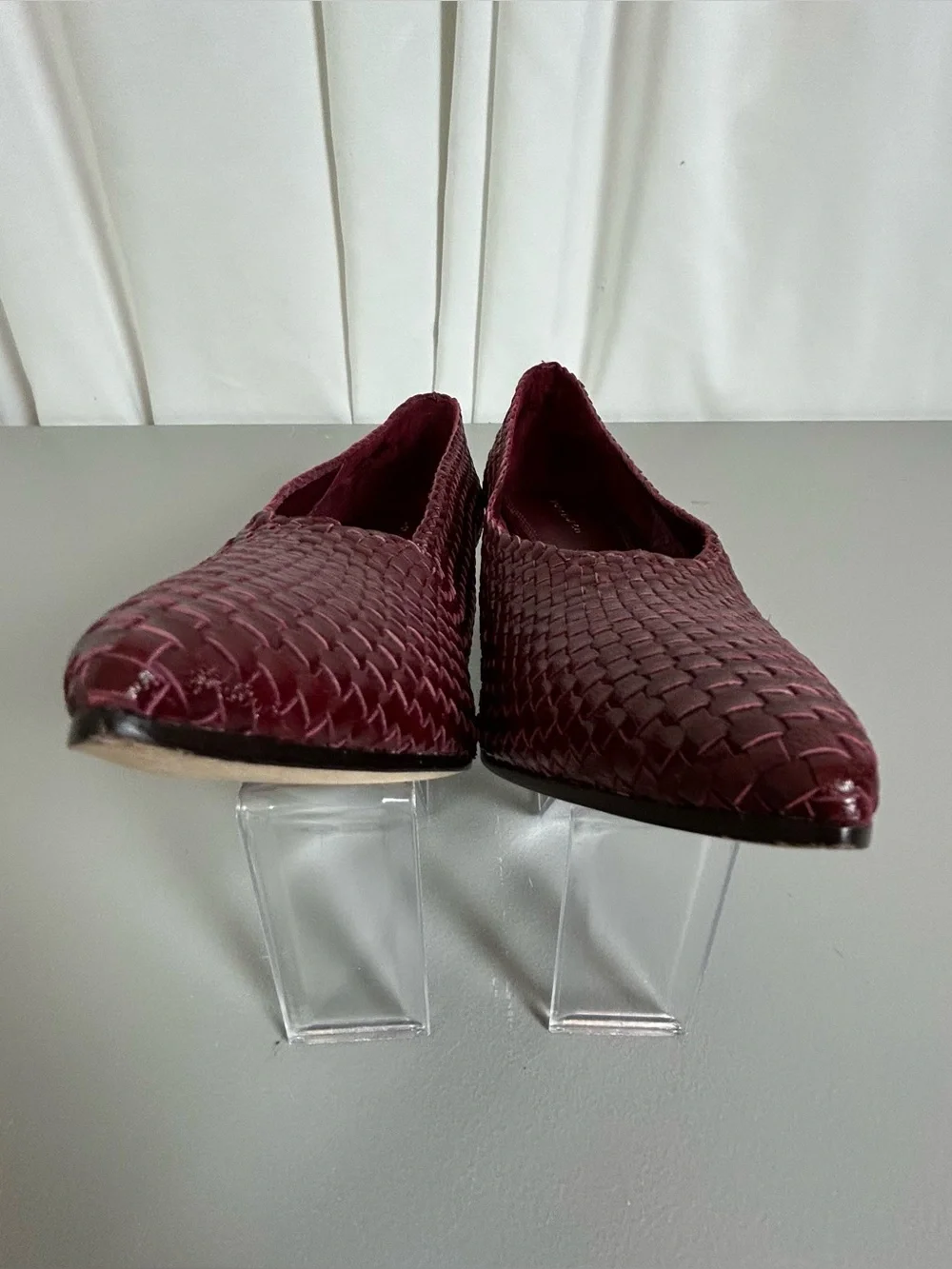 Tory Burch Women's Burgundy Woven Pointed-Toe Heels size 9M